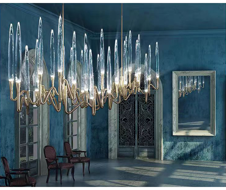 Modern Interior Led Crystal Glass Chandelier Design for Villa and Hotel Pendant Hanging Light Fixture