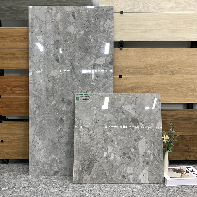 Hot 60x60 60x120 Gloss Marble Floor Tile Villa Hotel Indoor Tiles for Bathroom Living Room Floor