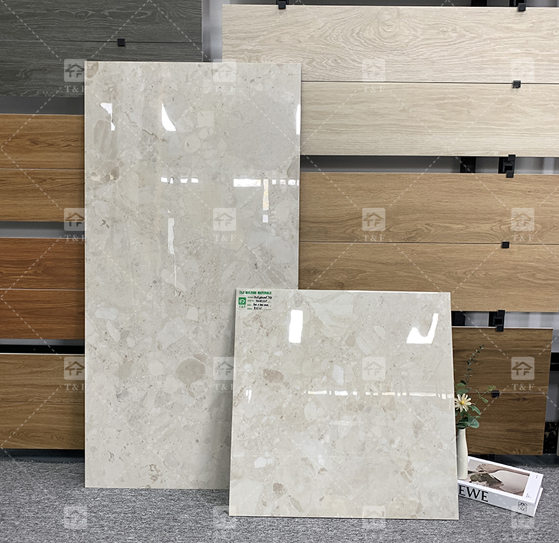 Hot 60x60 60x120 Gloss Marble Floor Tile Villa Hotel Indoor Tiles for Bathroom Living Room Floor