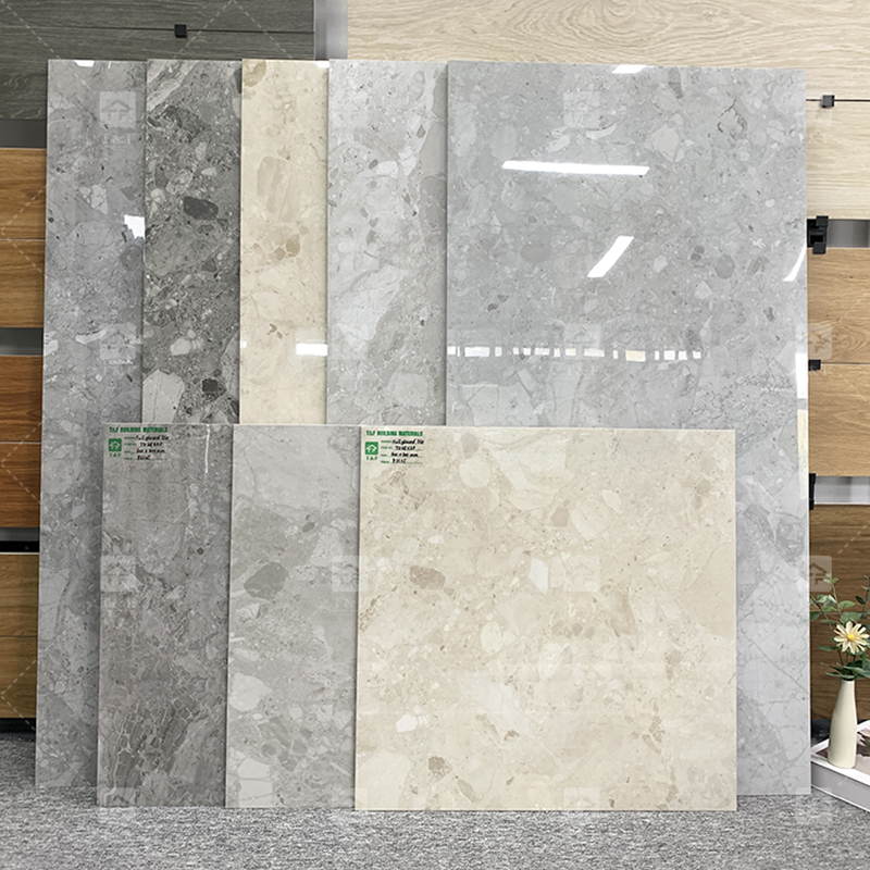 Hot 60x60 60x120 Gloss Marble Floor Tile Villa Hotel Indoor Tiles for Bathroom Living Room Floor