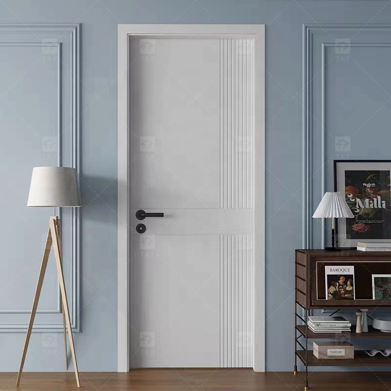 Modern Interior Wooden Door With White Paint 2024 New Design Door