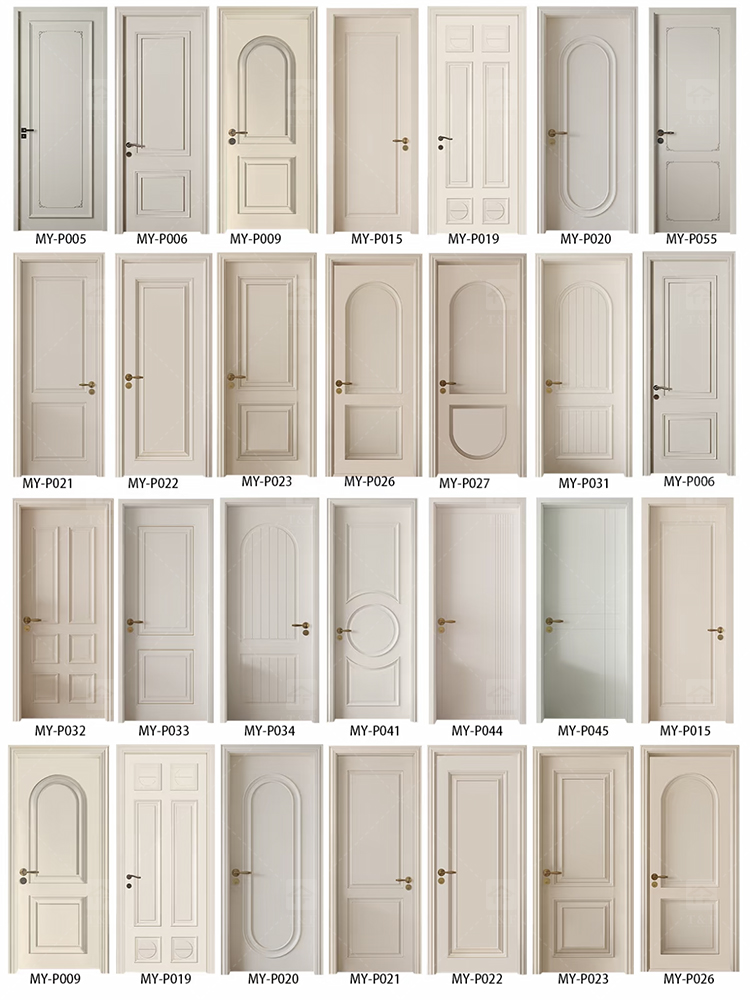 Modern Interior Wooden Door With White Paint 2024 New Design Door
