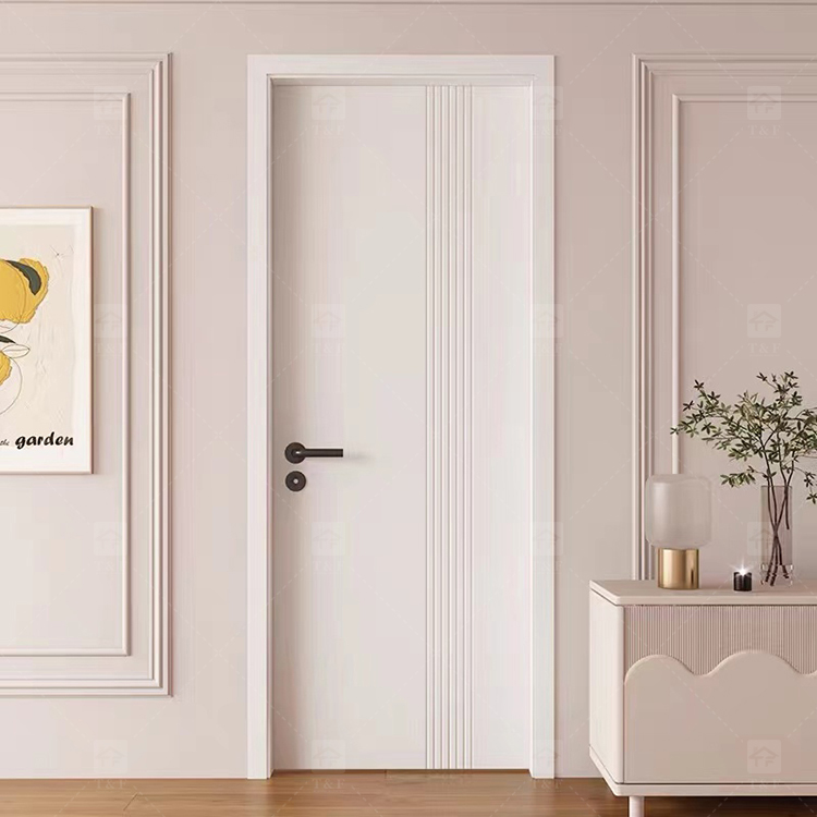 Modern Interior Wooden Door With White Paint 2024 New Design Door