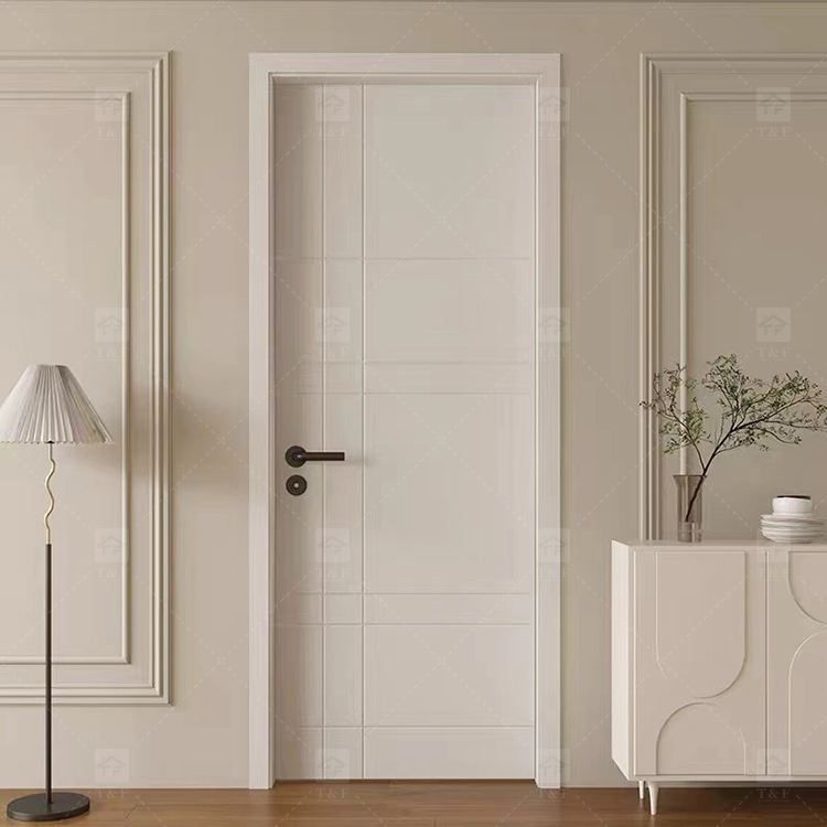Modern Interior Wooden Door With White Paint 2024 New Design Door