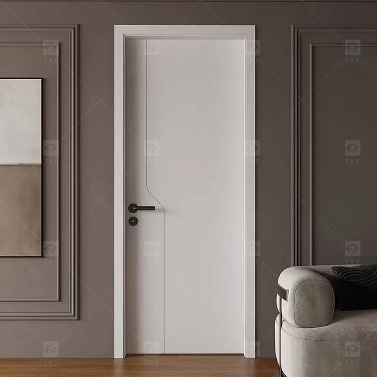 Modern Interior Wooden Door With White Paint 2024 New Design Door