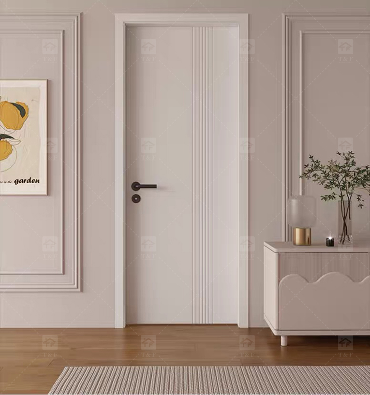 Modern Interior Wooden Door With White Paint 2024 New Design Door