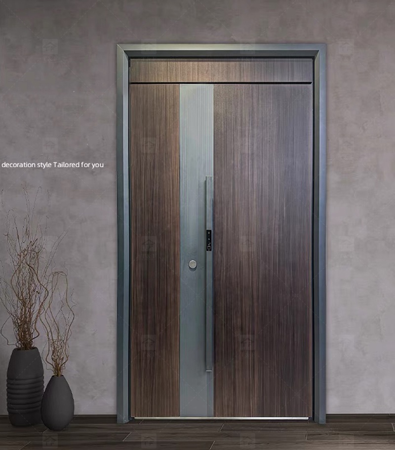 Hot Selling Custom High-End Modern Design External Entrance Front Safety Door Fashionable Door Decoration Exterior Application