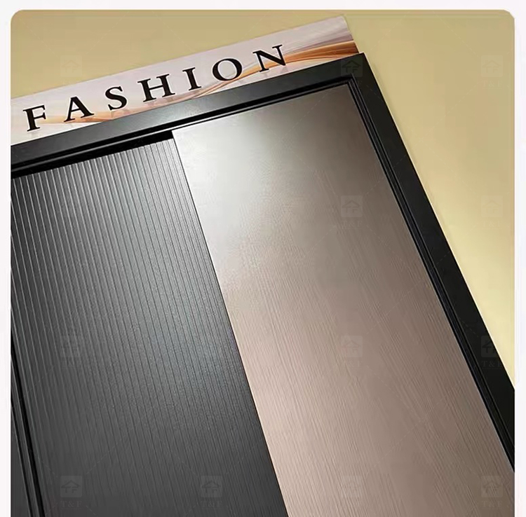 Hot Selling Custom High-End Modern Design External Entrance Front Safety Door Fashionable Door Decoration Exterior Application