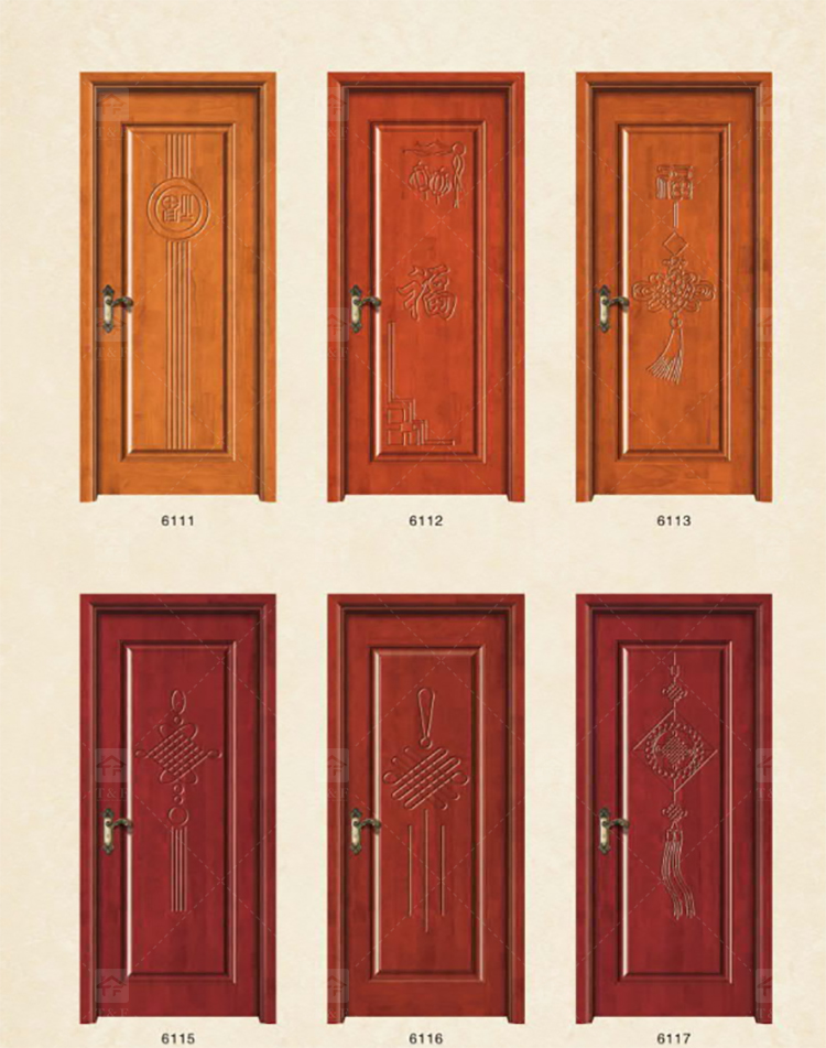 Wholesale High Quality Solid Wood Door for Apartments Door with Unique Style