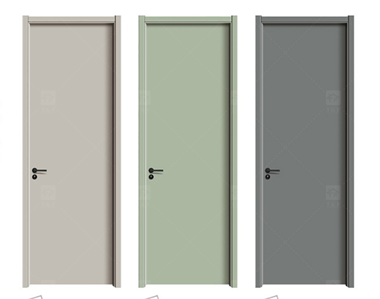 Ashion Solid Wood Door Modern Latest Design Door Formaldehyde Free Interior Modern Bedroom Doors for Houses