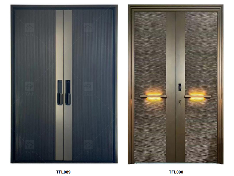 Luxury Double Exterior Doors Front Entrance Modern Door Exterior Entrance Door for Villia