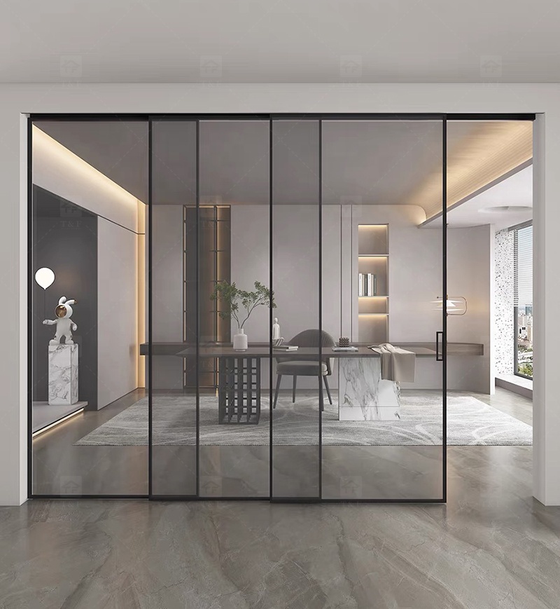 New Design Living Room Porte Coulissante Glass Sliding Doors Soundproof Interior Sliding Door