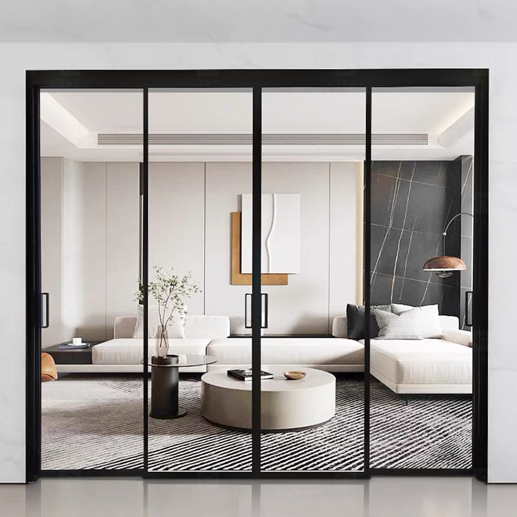 New Design Living Room Porte Coulissante Glass Sliding Doors Soundproof Interior Sliding Door