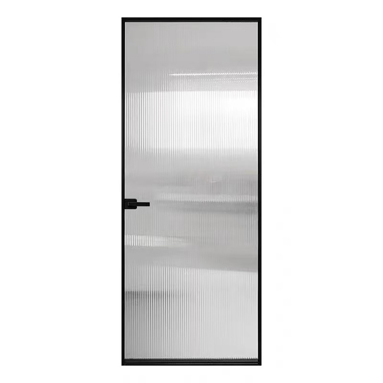 Modern Design Custom House Bathroom Narrow Slim Frame Glass Door Aluminium Swinging Partitions Casement for Interior Use