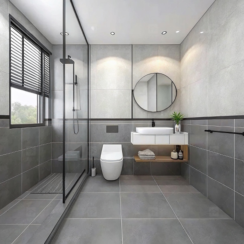 300x600 Cement Style Gray Anti-slip Matte Glazed Porcelain Tile for Kitchen and Bathroom Wall Tiles