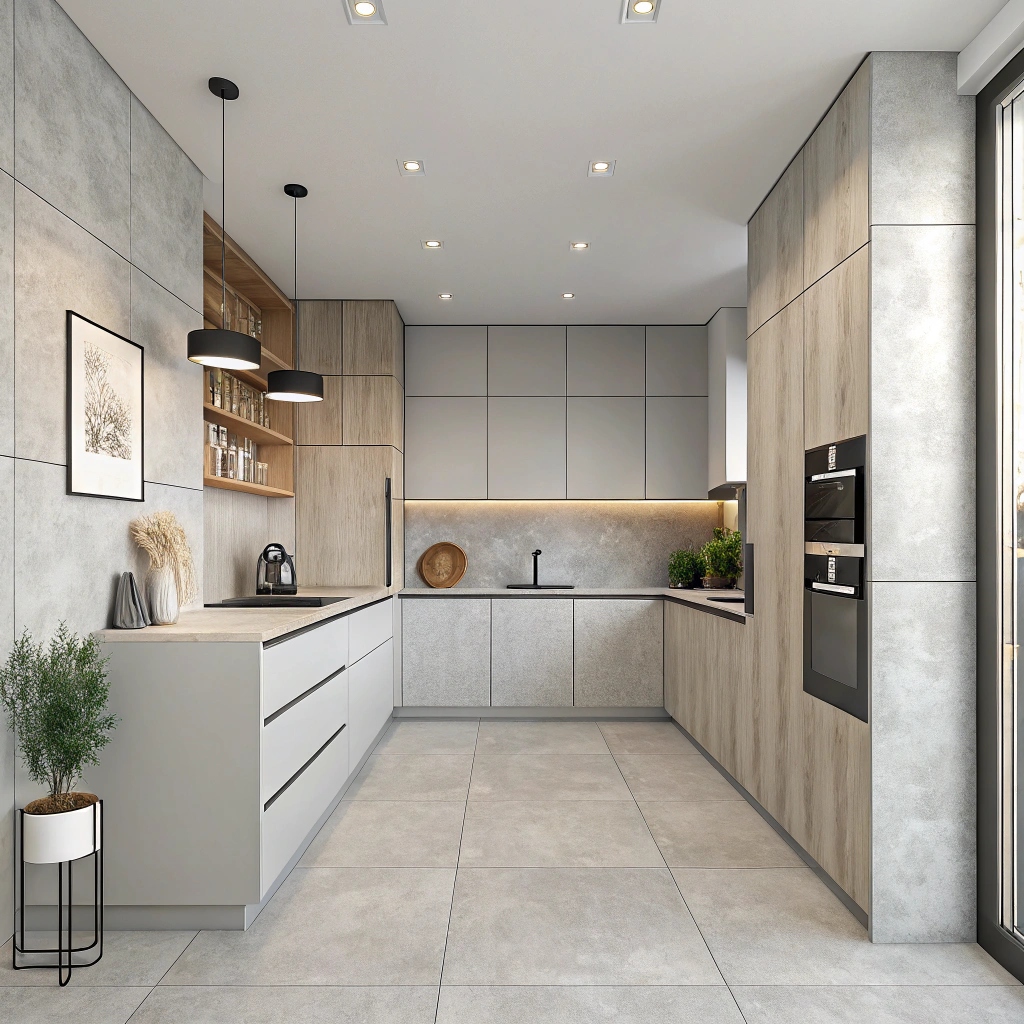 300x600 Cement Style Gray Anti-slip Matte Glazed Porcelain Tile for Kitchen and Bathroom Wall Tiles