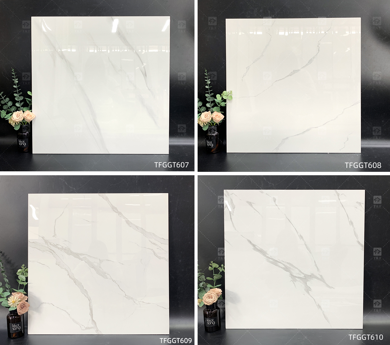 Foshan 60x60 Porcelain Floor Carrelage Light Gray Carreaux Sol Marble Tiles for Bathroom Floor and Wall Tiles