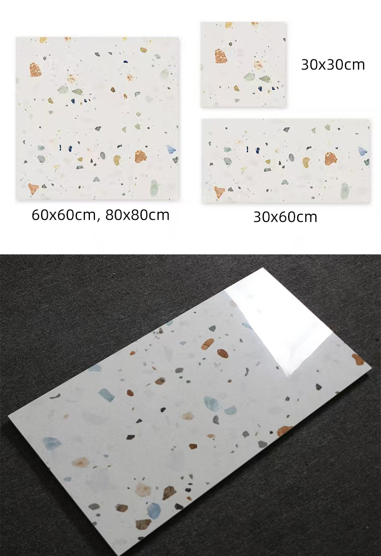 30x60 40x80 Terrazzo Tiles Ceramics for Bathroom and Toilet 12x24 Polished Glazed Kitchen Bathroom Shower Tile Wall and Floor