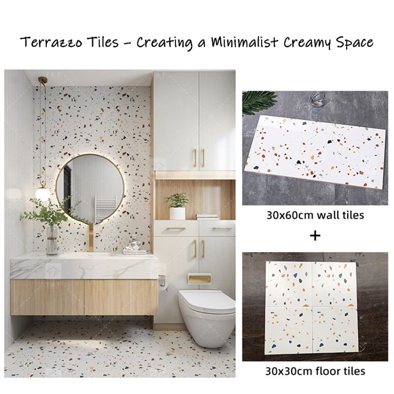 Factory Price 30x30 12x12 Rustic Terrazzo Stone Matte Glazed Ceramic Porcelain Tiles for Kitchen Bathroom Toilet Floor