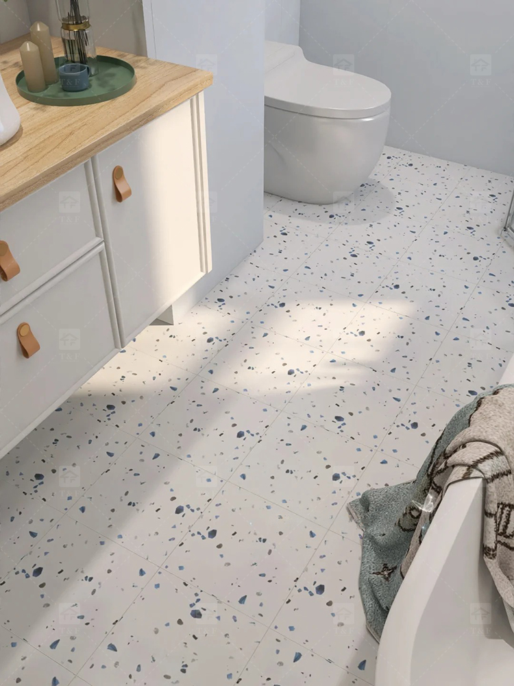 Factory Price 30x30 12x12 Rustic Terrazzo Stone Matte Glazed Ceramic Porcelain Tiles for Kitchen Bathroom Toilet Floor