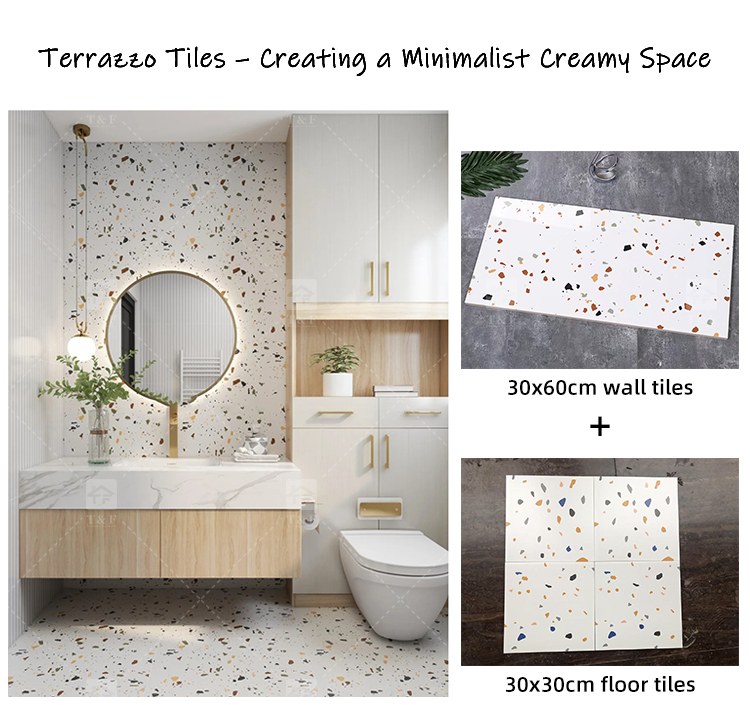 Factory Price 30x30 12x12 Rustic Terrazzo Stone Matte Glazed Ceramic Porcelain Tiles for Kitchen Bathroom Toilet Floor