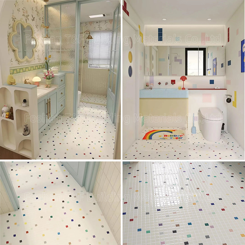 New 300x300 Porcelain White Mosaic Pattern Decorative Wall Tiles Bathroom Shower and Kitchen Floor Tiles