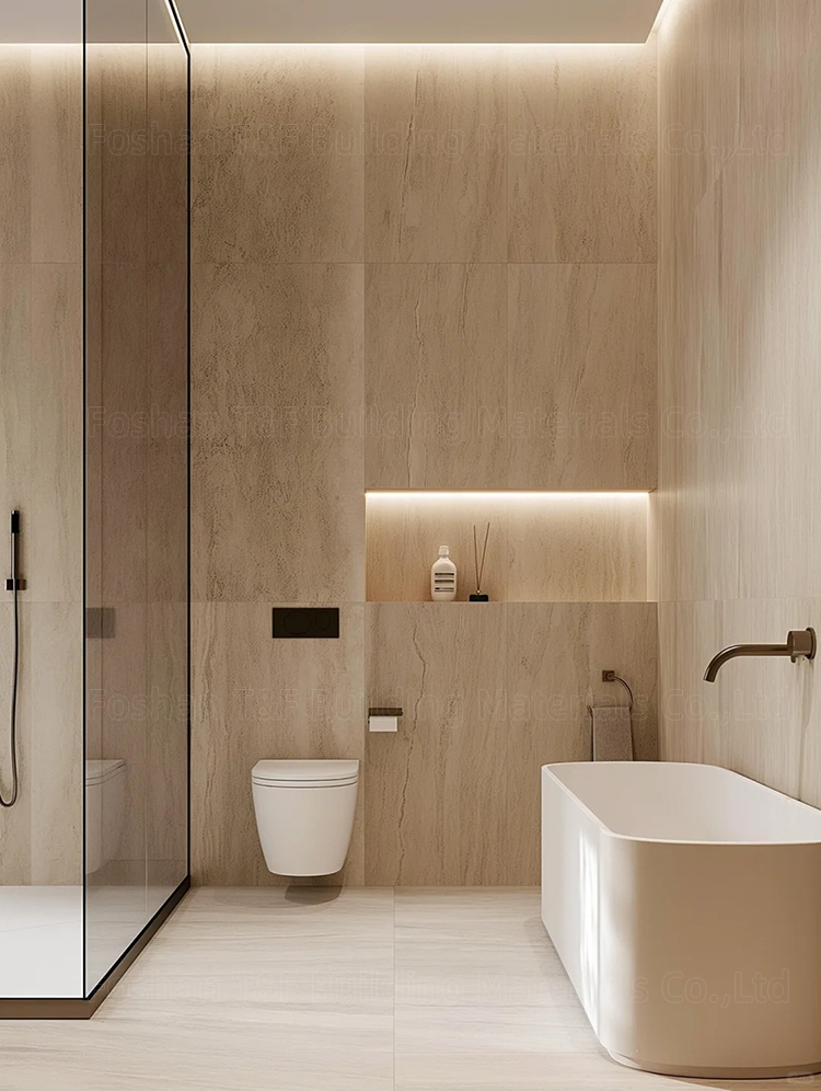 1200x600 Large Format Travertine Look Porcelain Tiles for Bathroom Living Room Wall Tile Floor