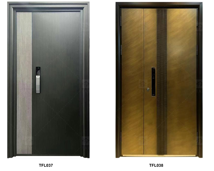Italian Style Modern Entrance Door Waterproof Stainless Steel Aluminum Security Door for Exterior New Design for Houses