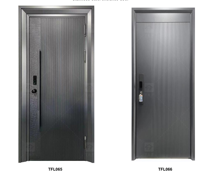 Italian Style Modern Entrance Door Waterproof Stainless Steel Aluminum Security Door for Exterior New Design for Houses