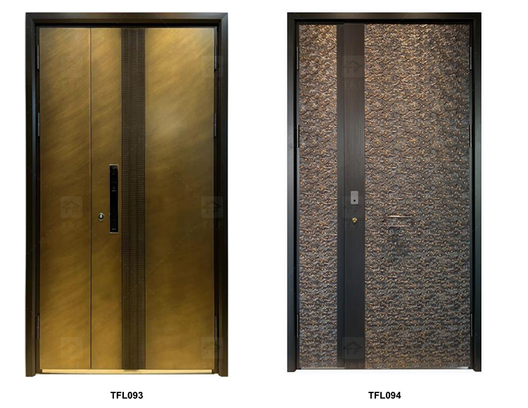 Italian Style Modern Entrance Door Waterproof Stainless Steel Aluminum Security Door for Exterior New Design for Houses