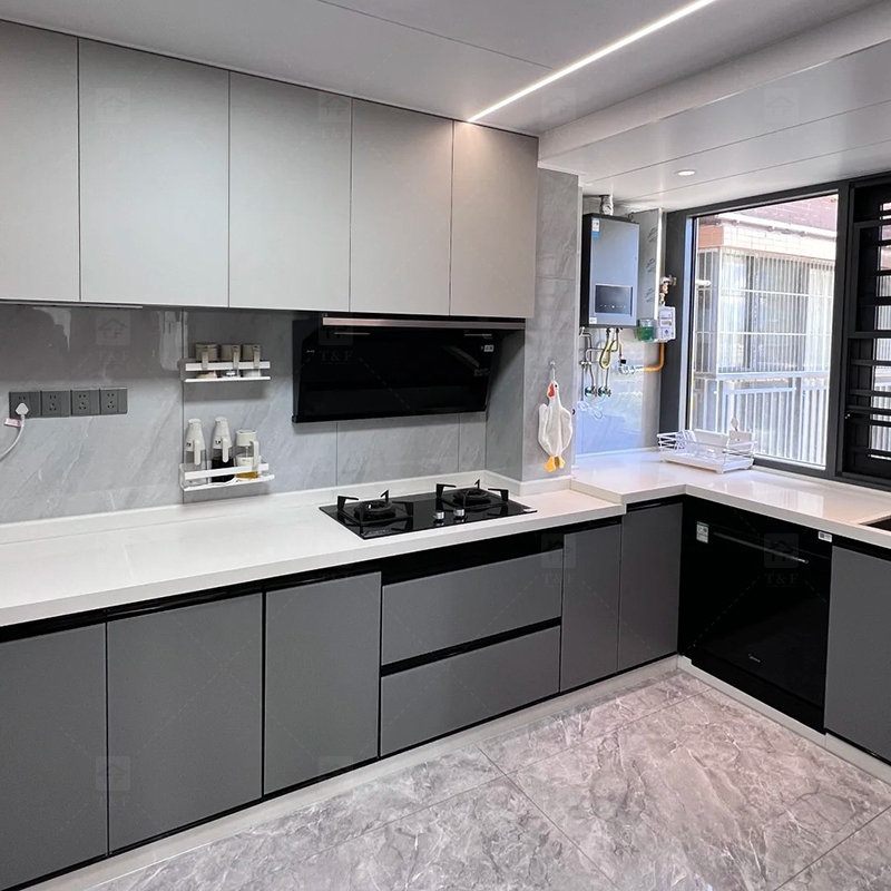 Custom Modern Modular Kitchen Cabinet Design Luxury Wood White Full Kitchen Cabinet Sets for Sale