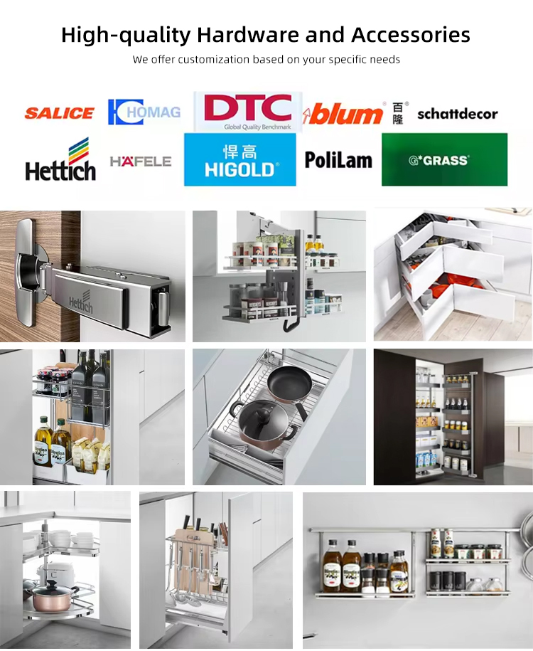 Custom Modern Modular Kitchen Cabinet Design Luxury Wood White Full Kitchen Cabinet Sets for Sale