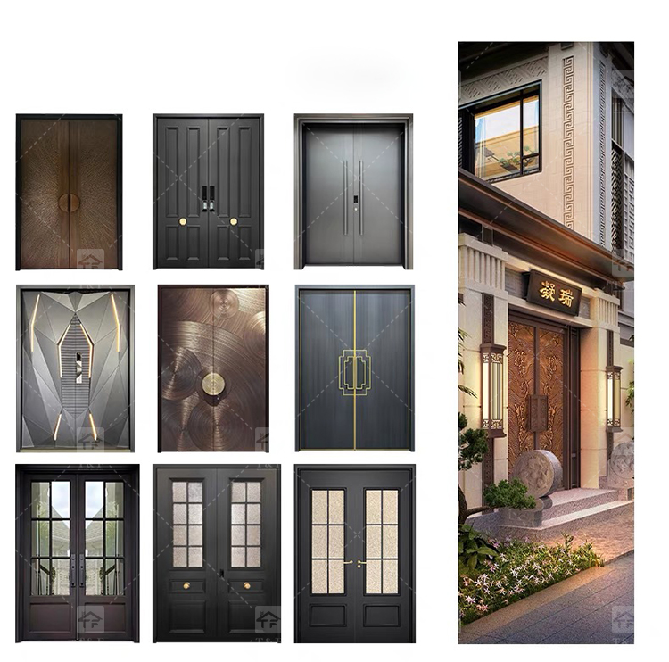 2025 High Quality New Cast Aluminum Doors Waterproof Modern Sound Insulation Anti-theft Measures for Home Entrance Armored