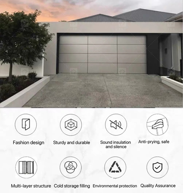 High Quality Modern Insulated Garage Door for Custom Villa & Residential Homes Customizable for Exterior Application