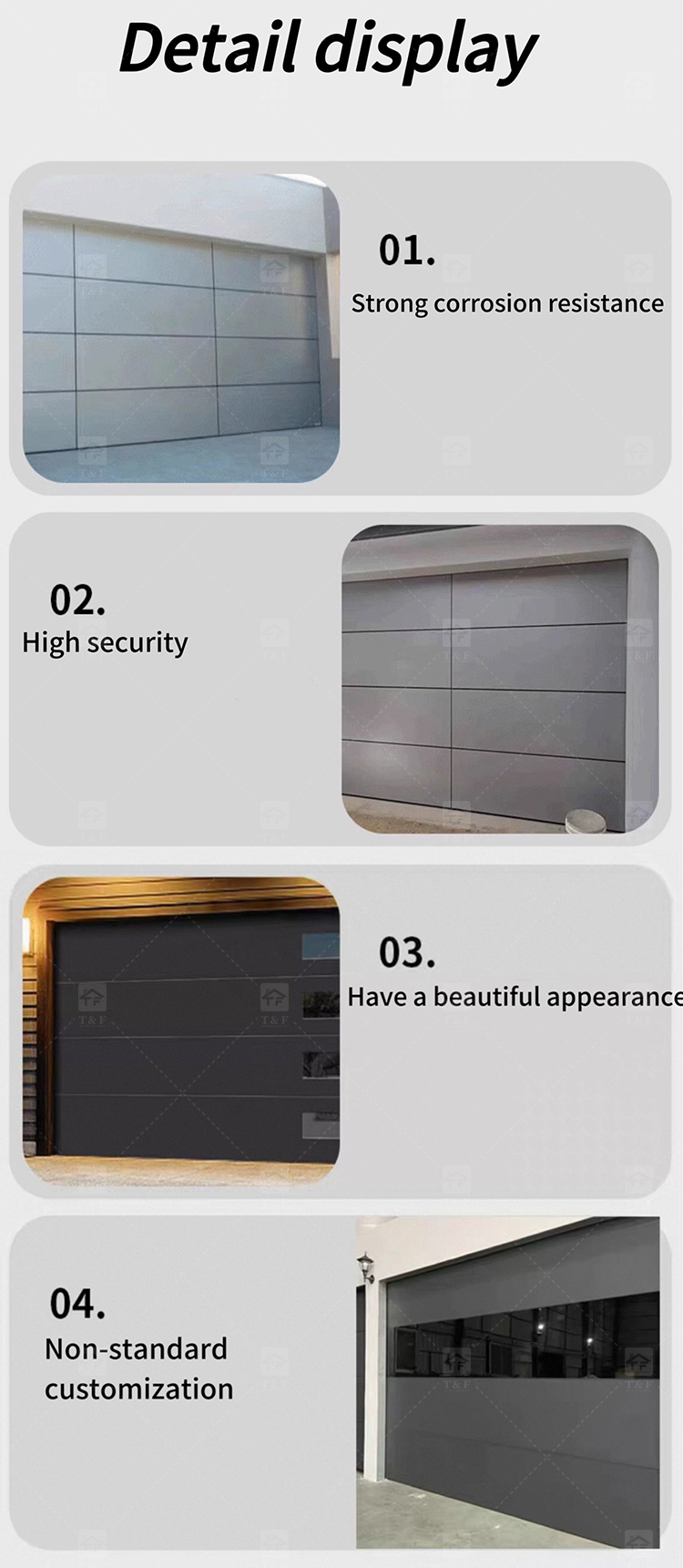 High Quality Modern Insulated Garage Door for Custom Villa & Residential Homes Customizable for Exterior Application