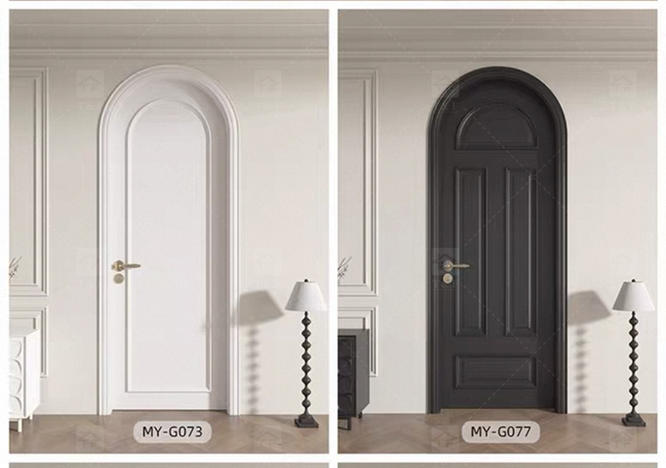 Modern Retro Interior French Wooden Doors High Quality Waterproof Solid Wood for Houses Bedrooms Hotels Villas Hospitals