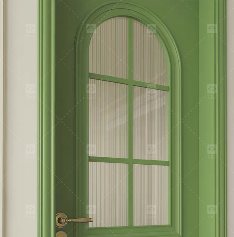 Modern Retro French Interior Glass Wood Door Factory Direct for Home Office Finished Surface for Apartment