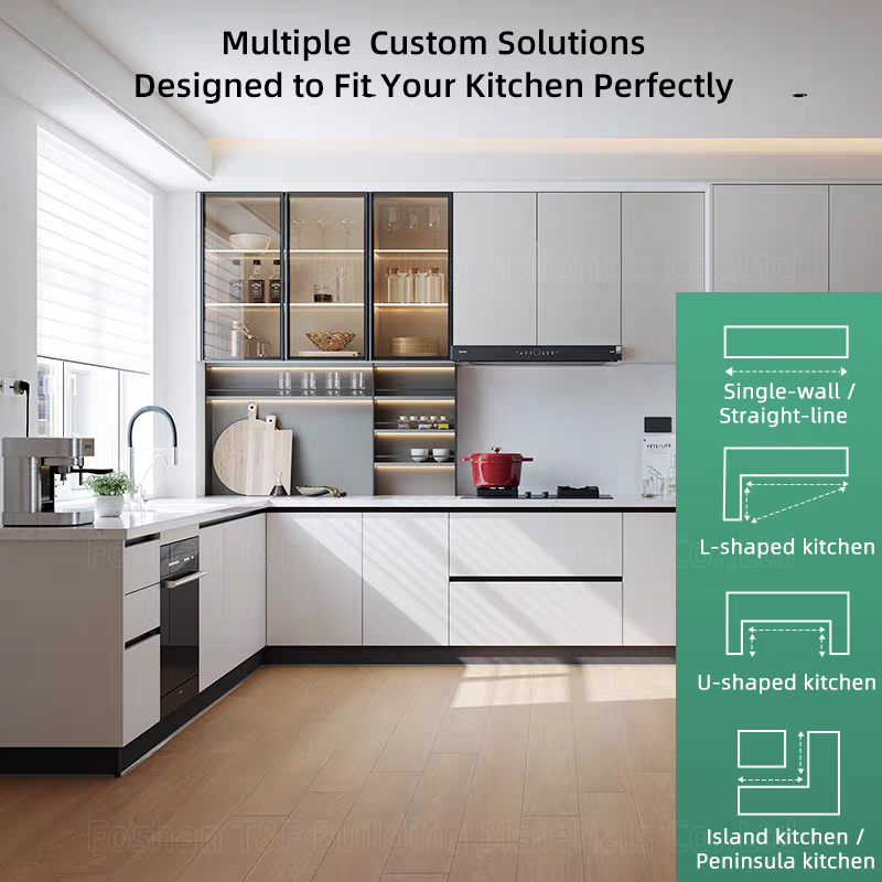 Hot New Modern Style Ready-to-Assemble Kitchen Cabinet Elegant Wardrobe for Kitchen Storage