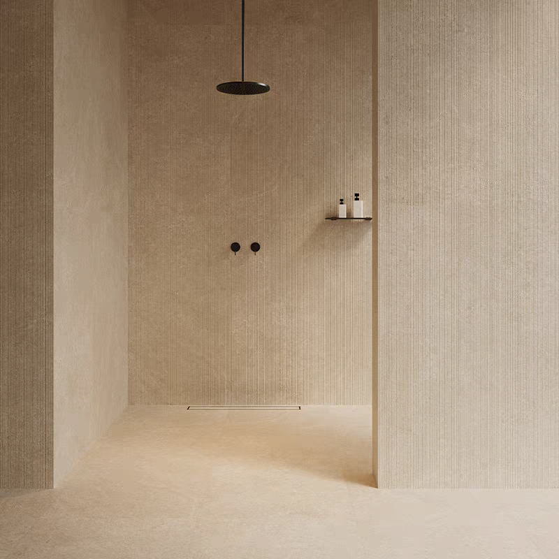 Premium 60x120 Limestone Textured Grooved Flat Matte Surface Porcelain Wall Tiles for Bathroom and Toilet