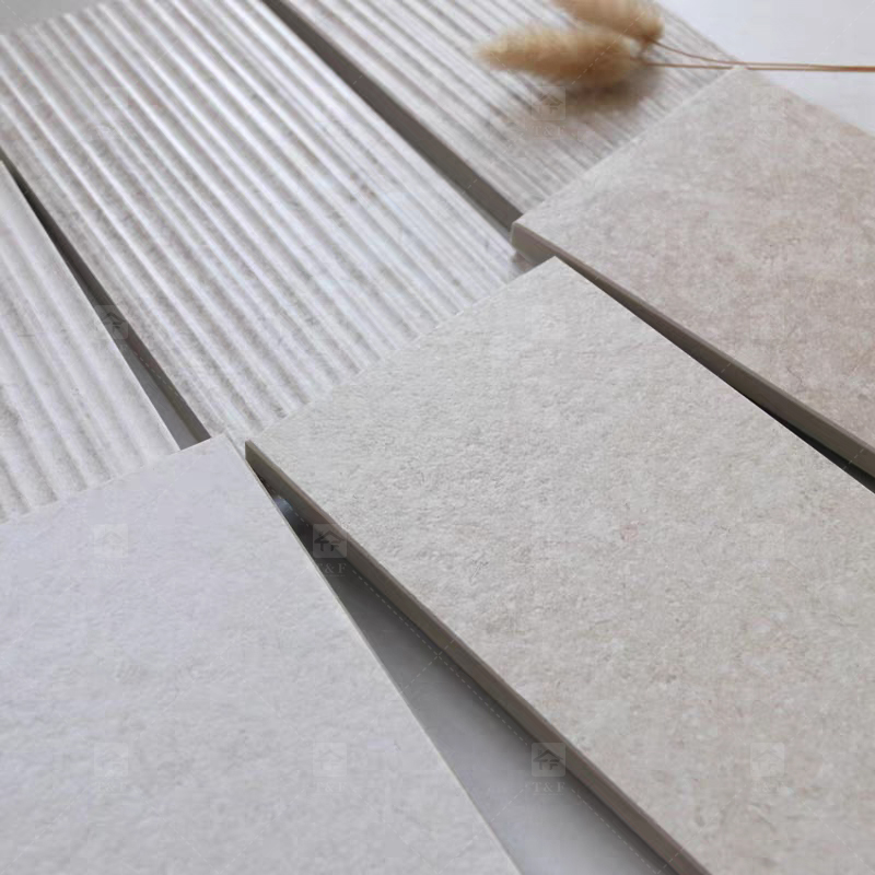 Premium 60x120 Limestone Textured Grooved Flat Matte Surface Porcelain Wall Tiles for Bathroom and Toilet