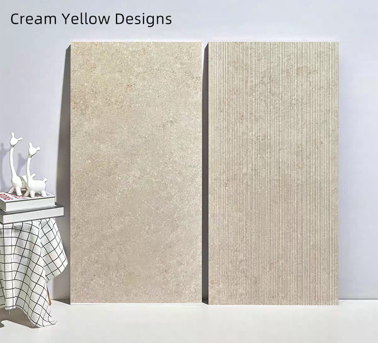 Premium 60x120 Limestone Textured Grooved Flat Matte Surface Porcelain Wall Tiles for Bathroom and Toilet