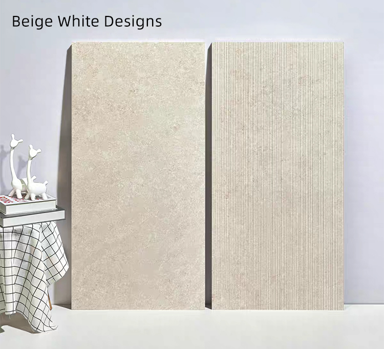 Premium 60x120 Limestone Textured Grooved Flat Matte Surface Porcelain Wall Tiles for Bathroom and Toilet