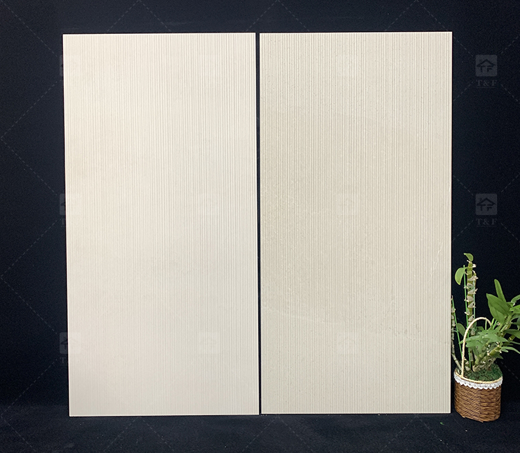 Premium 60x120 Limestone Textured Grooved Flat Matte Surface Porcelain Wall Tiles for Bathroom and Toilet