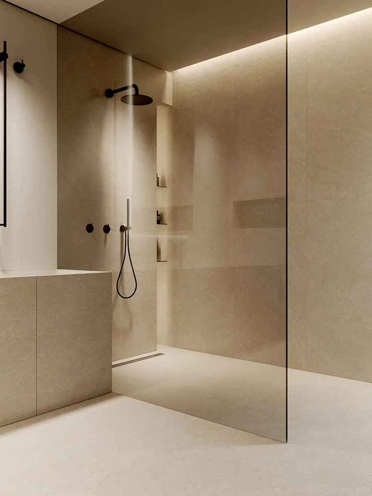 Premium 60x120 Limestone Textured Grooved Flat Matte Surface Porcelain Wall Tiles for Bathroom and Toilet