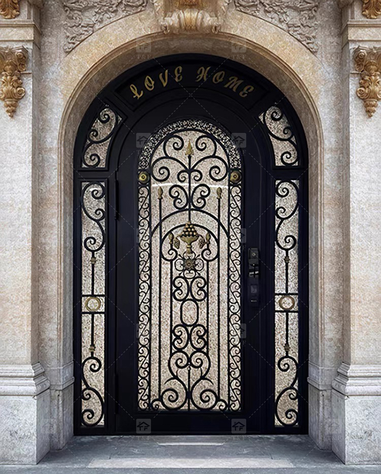 Modern Style High Quality Steel Door Cast Aluminum and Wrought Iron with Waterproof Finished Surface for Villa Application