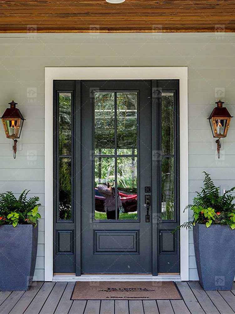 New Design Luxury Double Front Entry Door Home Wrought Iron Double Door for House Villa Door
