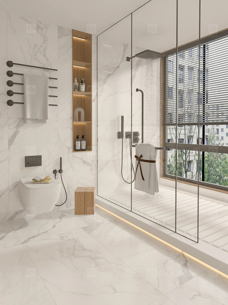 60x120 Calacatta Gold White Marble Look Matte Porcelain Tiles for Floor Matt Carreau De Maison