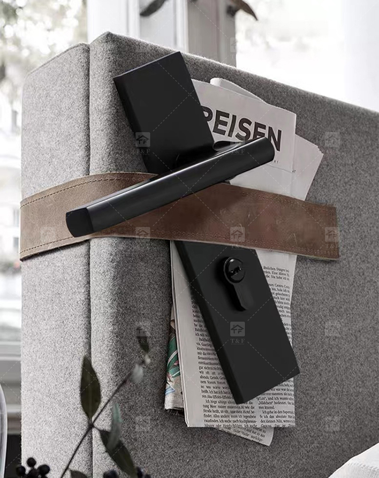 Modern Luxury Deep Grey Magnetic Silence Door Handles Universal for Home Office Apartment Hotels Made of Steel Zinc Alloy