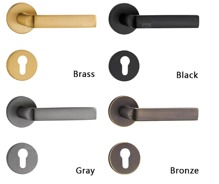Modern Luxury Deep Grey Magnetic Silence Door Handles Universal for Home Office Apartment Hotels Made of Steel Zinc Alloy