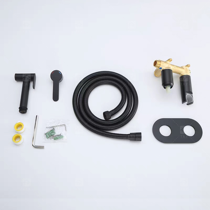 Portable Brass Bidet Spray Toilet Handheld Shattaf Set Hot and Cold Mixer Concealed Wall Mounted Bidet Spray